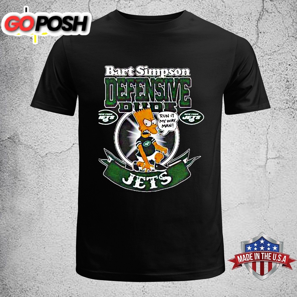 New York Jets Nfl Bart Simpson Defensive Dude 2025 Unisex T-Shirt