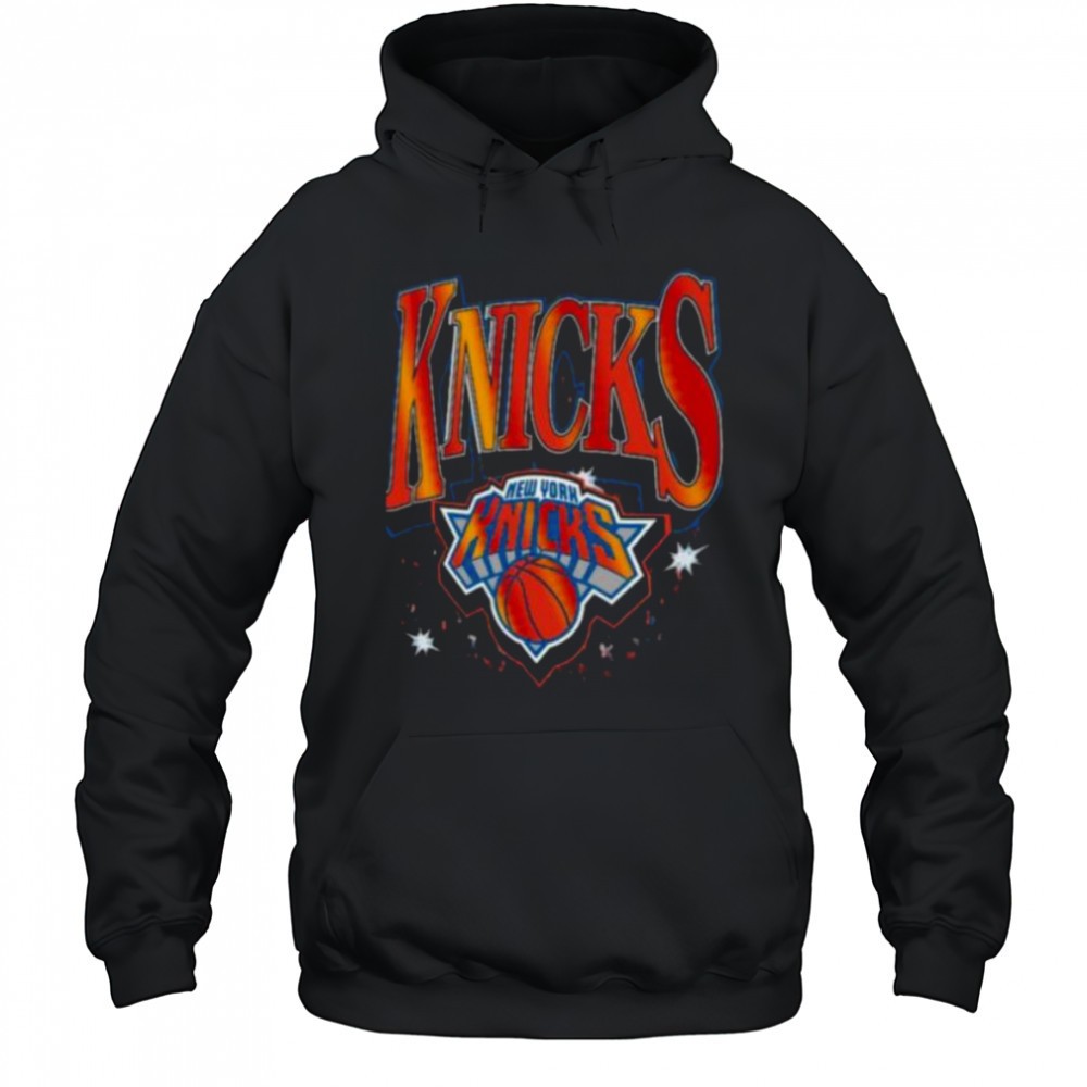 New York Knicks 47 Black Past Champs Collection Flashbulb Foundation T Shirt