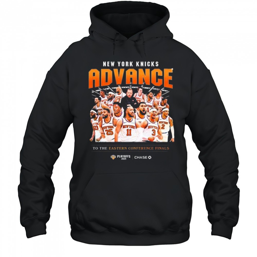 New York Knicks Basketball Advance To The Eastern Conference Final Playoffs 2025 t-shirt