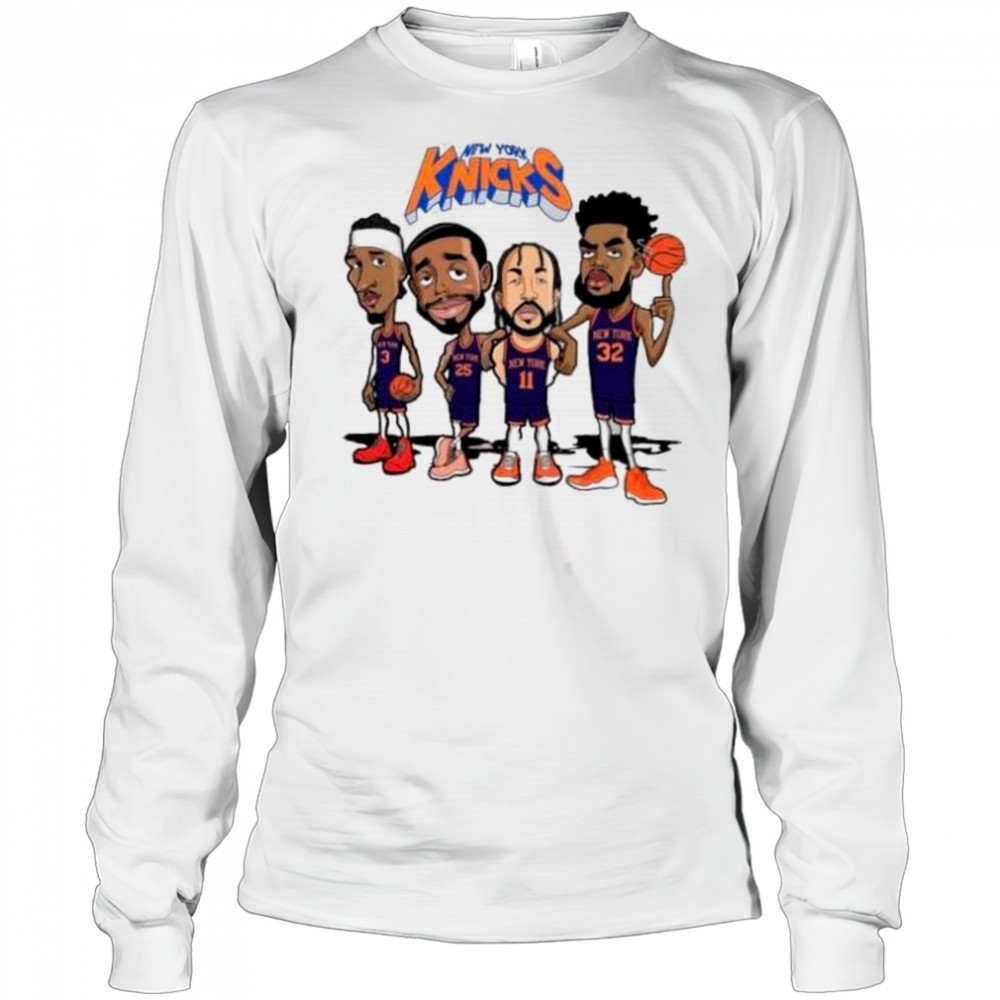 new-york-knicks-josh-hart-mikal-bridges-jalen-brunson-and-karl-anthony-towns-car-722bio5u New York Knicks Josh Hart Mikal Bridges Jalen Brunson and Karl-Anthony Towns cartoon shirt