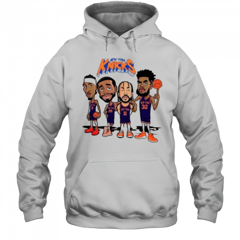 New York Knicks Josh Hart Mikal Bridges Jalen Brunson and Karl-Anthony Towns cartoon shirt