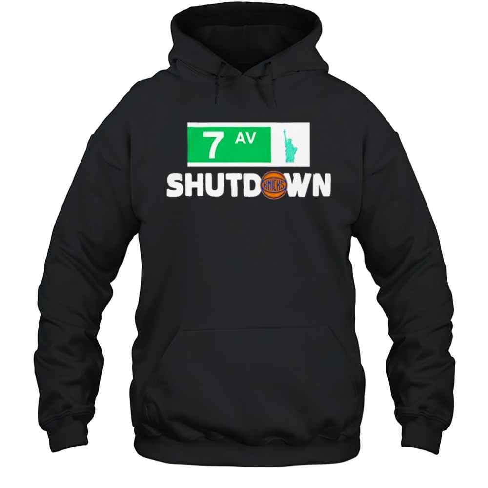 New York Knicks Stadium Essentials Black 7th Avenue Shutdown T-Shirt