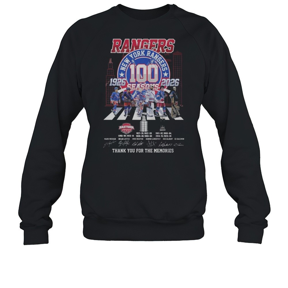 New York Rangers 100 Seasons 1926-2026 Thank You For The Memories Signatures Shirt