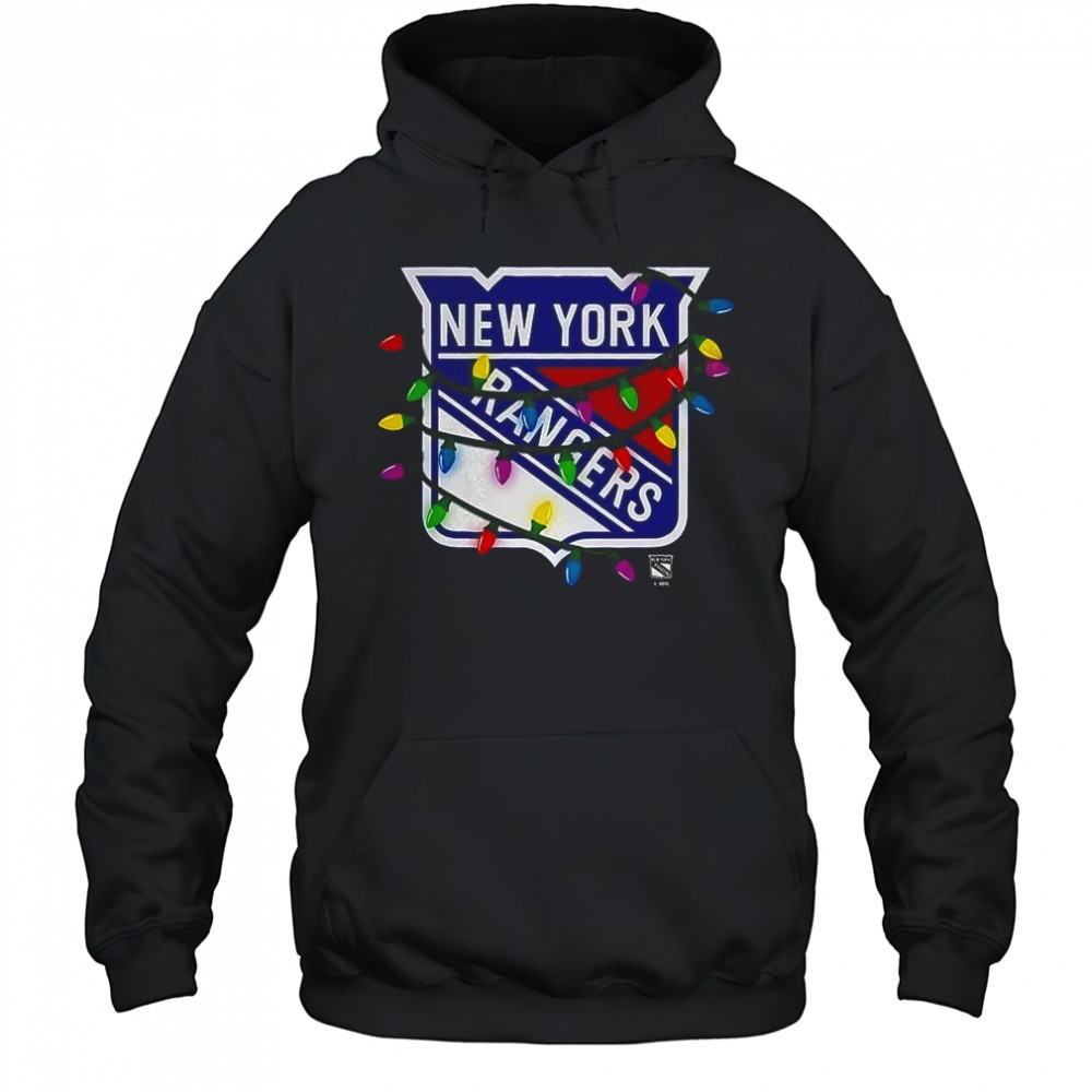 New York Rangers logo Holiday Merry Christmas lights shirt