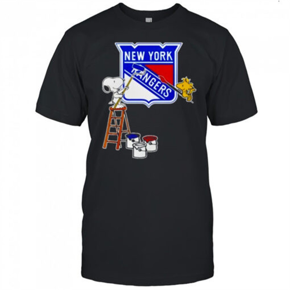new-york-rangers-snoopy-and-woodstock-painting-logo-shirt-76dfrbds New York Rangers Snoopy and Woodstock Painting Logo Shirt