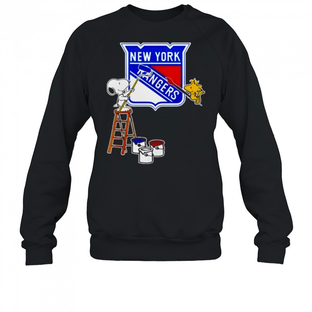 new-york-rangers-snoopy-and-woodstock-painting-logo-shirt-76dfrbds New York Rangers Snoopy and Woodstock Painting Logo Shirt