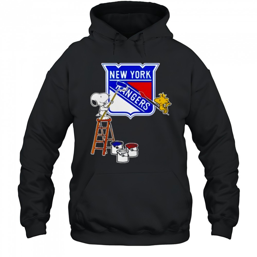 New York Rangers Snoopy and Woodstock Painting Logo Shirt