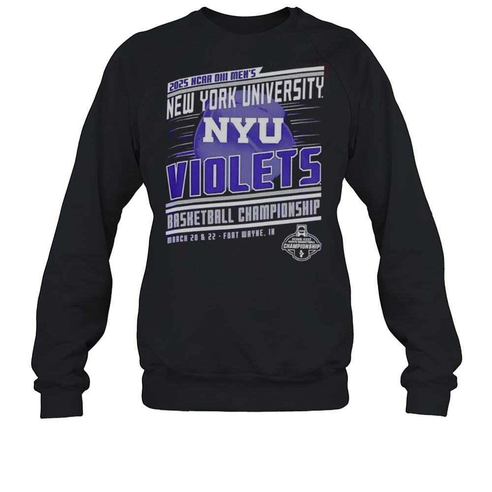 New York University Violets Mens Basketball Champions Logo 2025 NCAA Division III Shirt