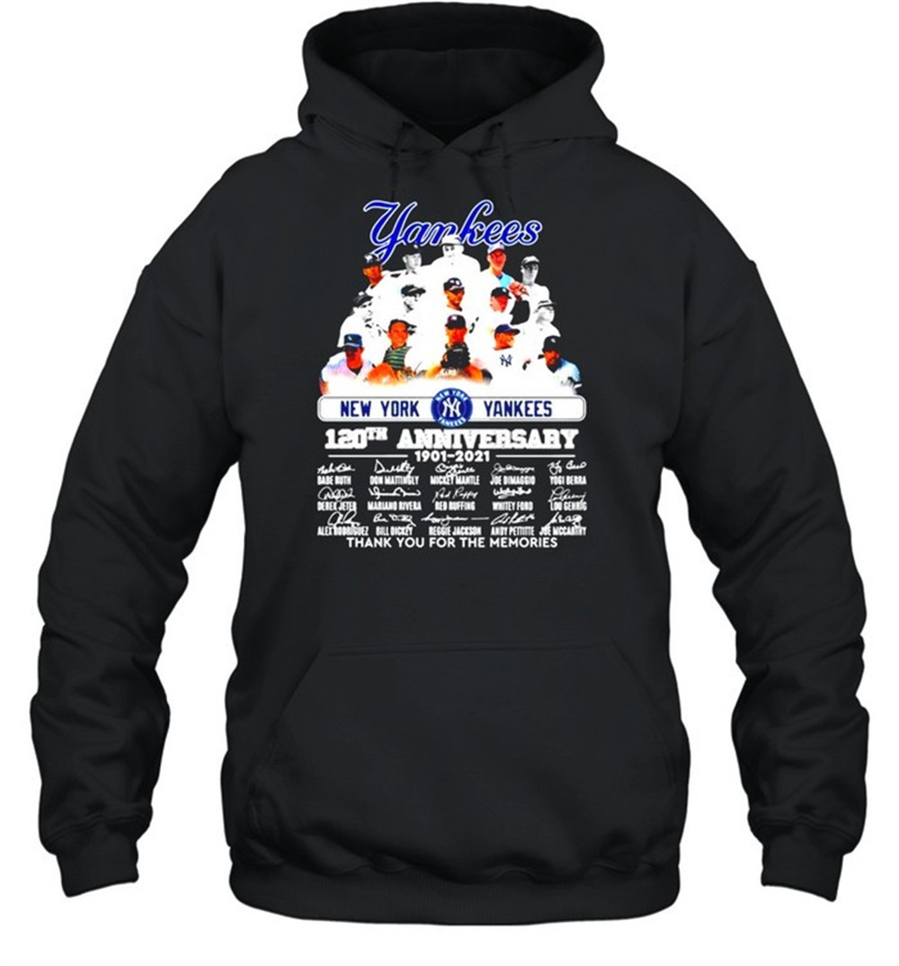 New York Yankees 120th anniversary 1901-2021 signatures shirt