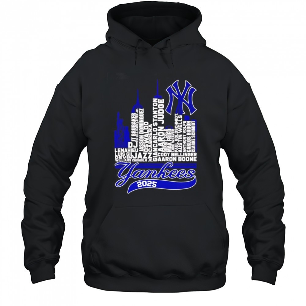 New York Yankees 2025 skyline name shirt