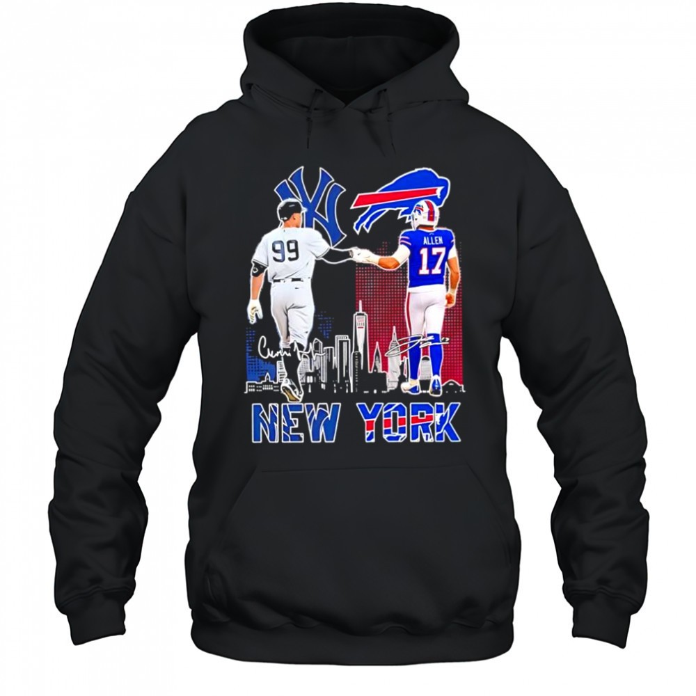 New York Yankees Aaron Judge & Buffalo Bills Josh Allen featuring signatures shirt