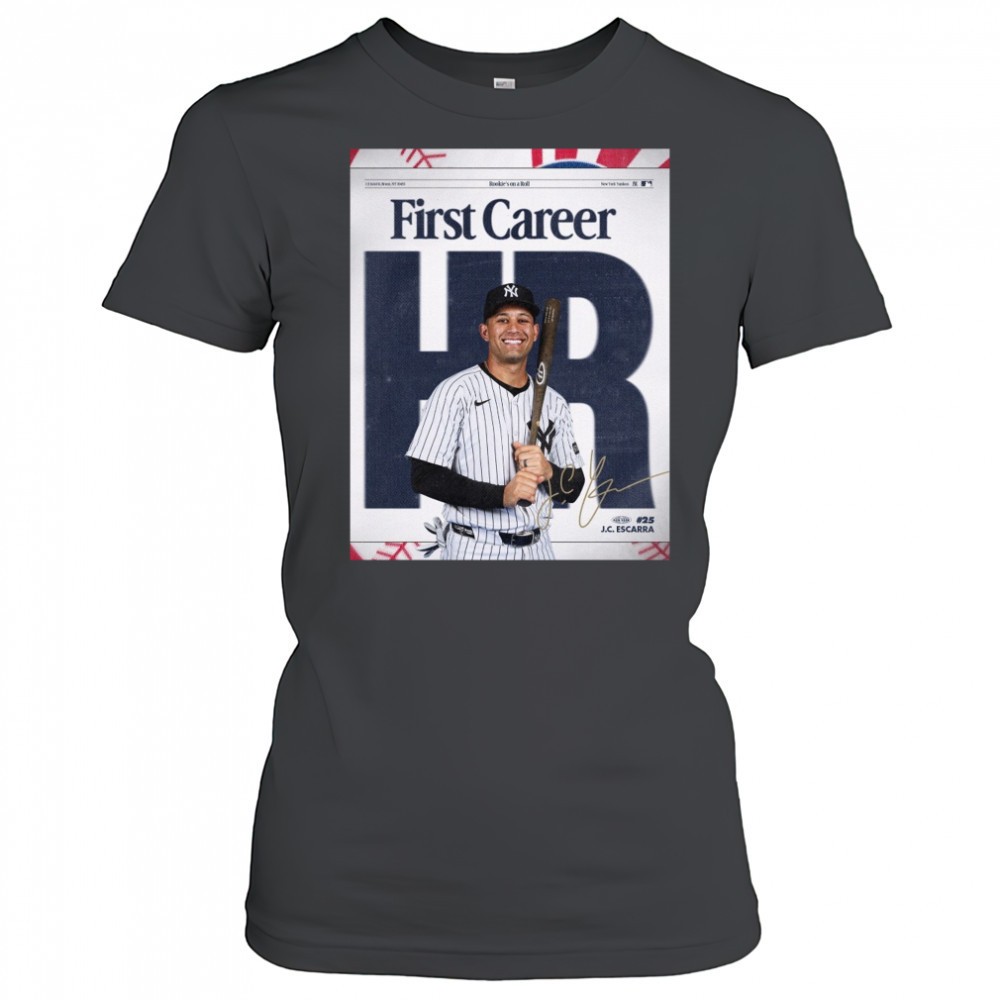 new-york-yankees-congrats-jc-escarra-first-career-hr-rookies-on-a-roll-signature-evblzyvd New York Yankees Congrats JC Escarra First Career HR Rookies On A Roll Signature Poster t-shirt