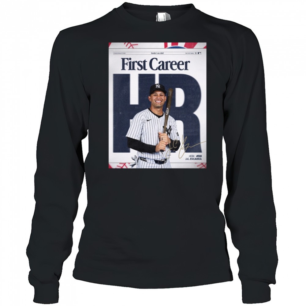 new-york-yankees-congrats-jc-escarra-first-career-hr-rookies-on-a-roll-signature-evblzyvd New York Yankees Congrats JC Escarra First Career HR Rookies On A Roll Signature Poster t-shirt