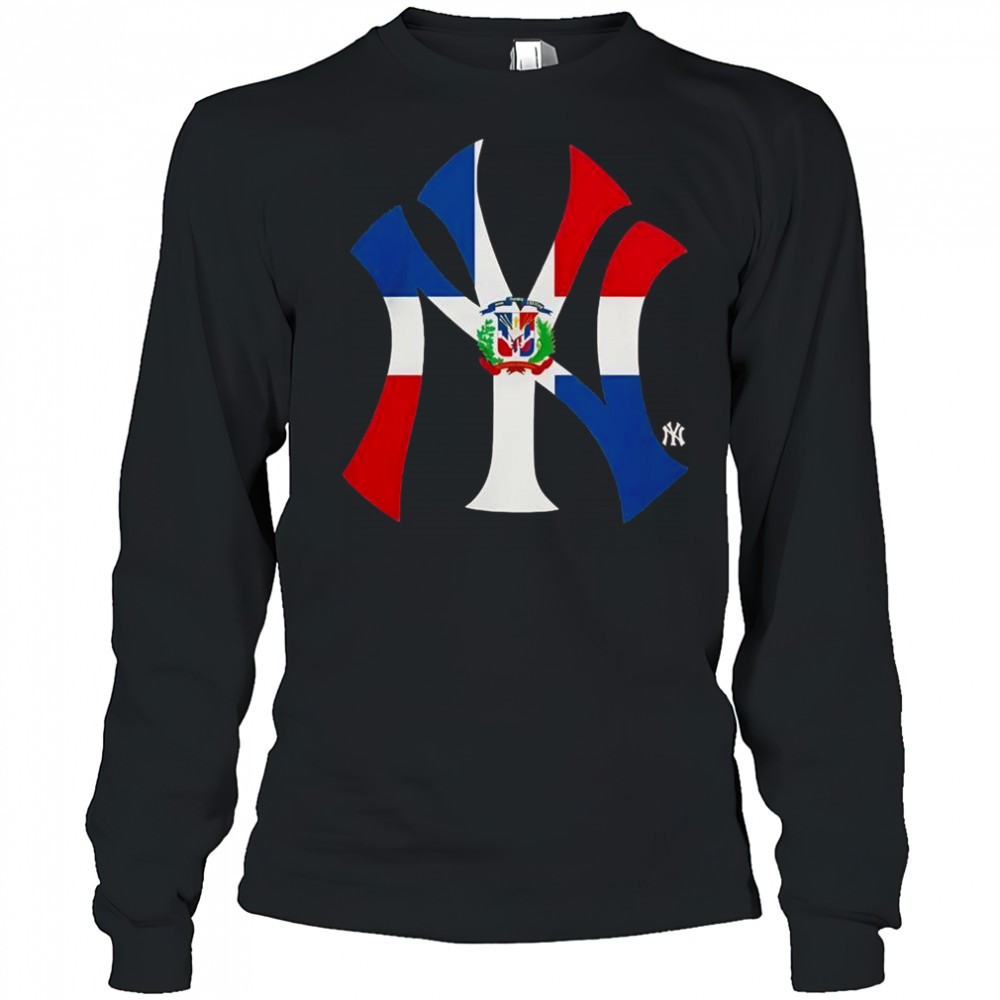 new-york-yankees-dominican-republic-flag-logo-t-shirt-hhmbgsjw New York Yankees Dominican Republic Flag Logo T-Shirt