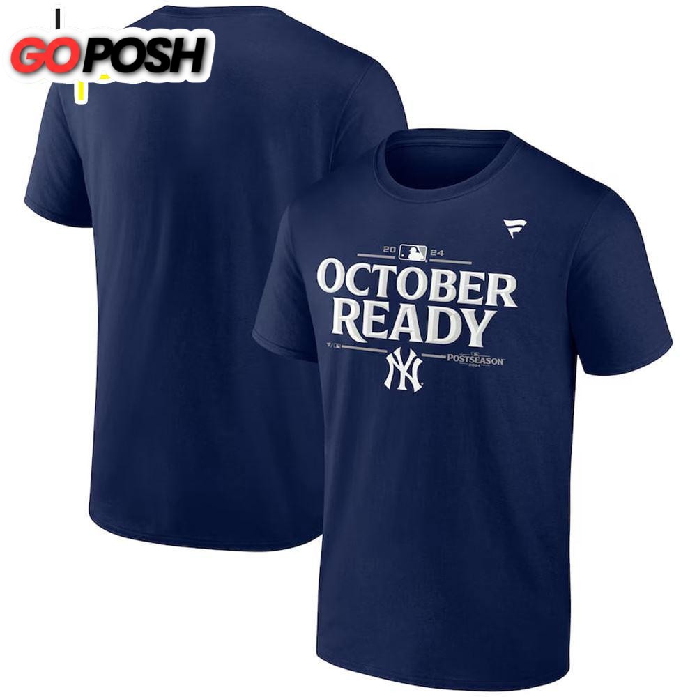 New York Yankees Navy 2024 MLB Postseason Locker Room Shirt
