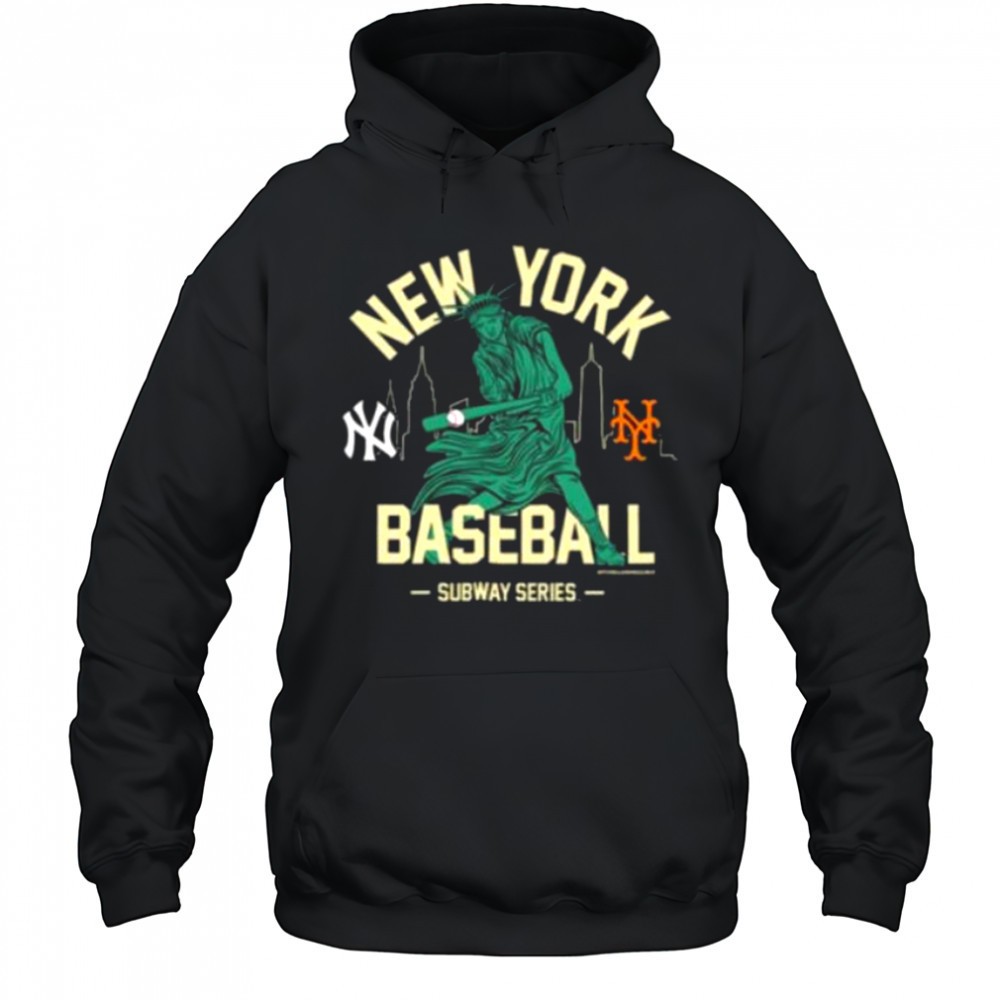 New York Yankees vs. New York Mets Mitchell & Ness Womens Subway Series Swinging Liberty T Shirt