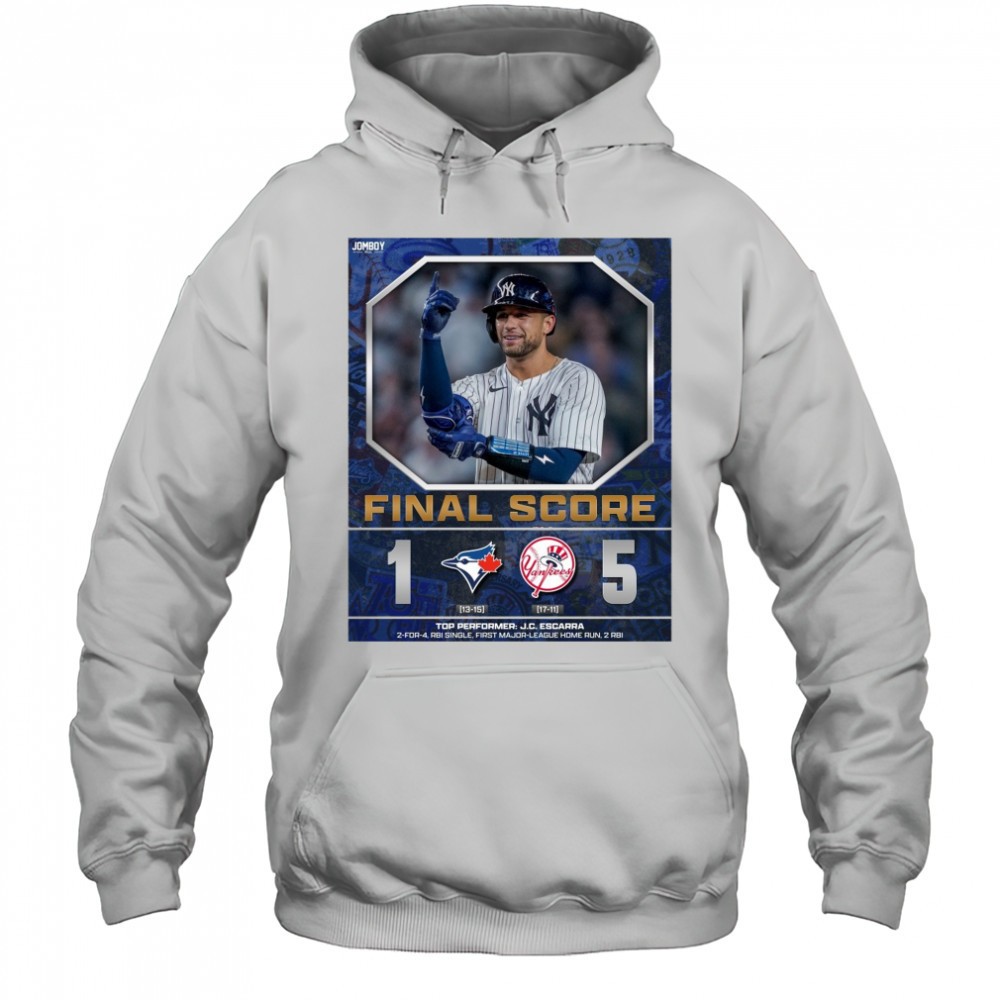 New York Yankees Win Toronto Blue Jays Final Score 5 – 1 Top Performer J.C. Escarra Poster t-shirt