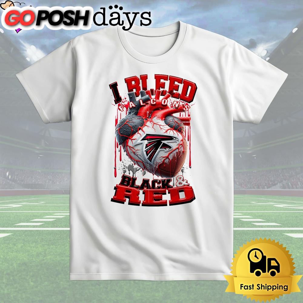 NFL Atlanta Falcons I bleed black Red T Shirt
