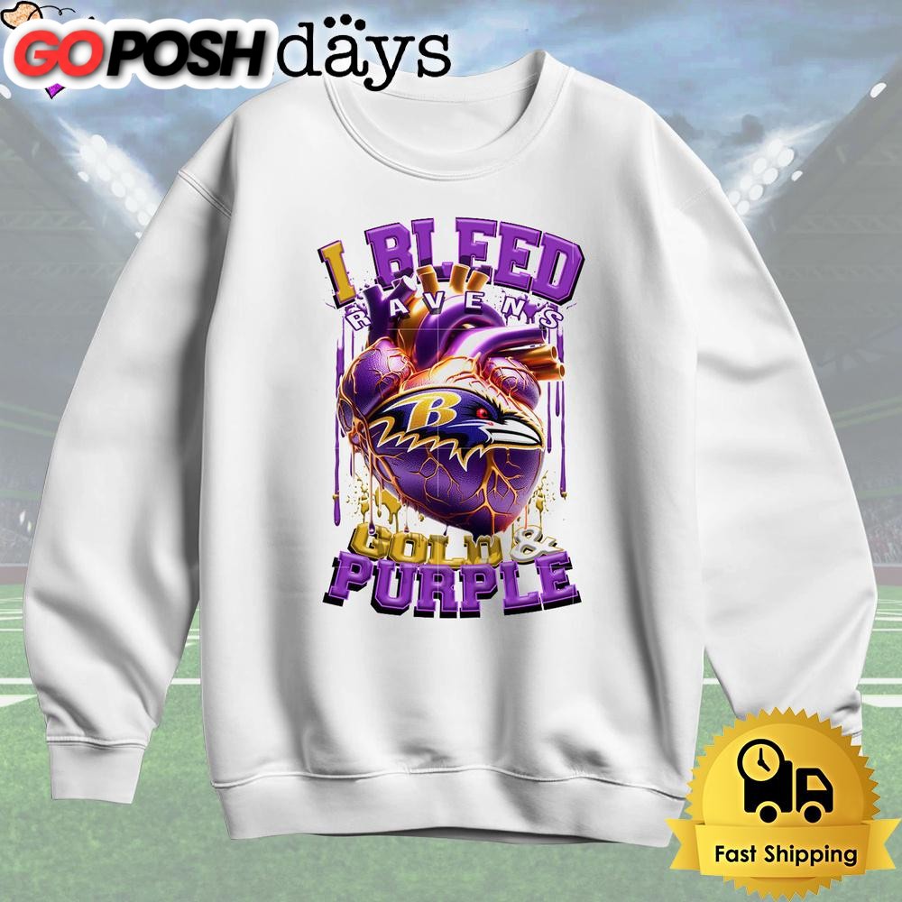 nfl-baltimore-ravens-i-bleed-gold-purple-t-shirt-cvnsbtnw NFL Baltimore Ravens I Bleed Gold Purple T Shirt