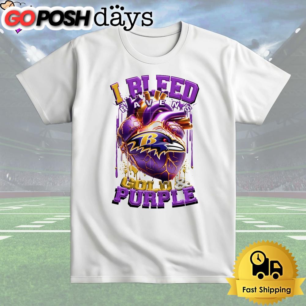 NFL Baltimore Ravens I Bleed Gold Purple T Shirt