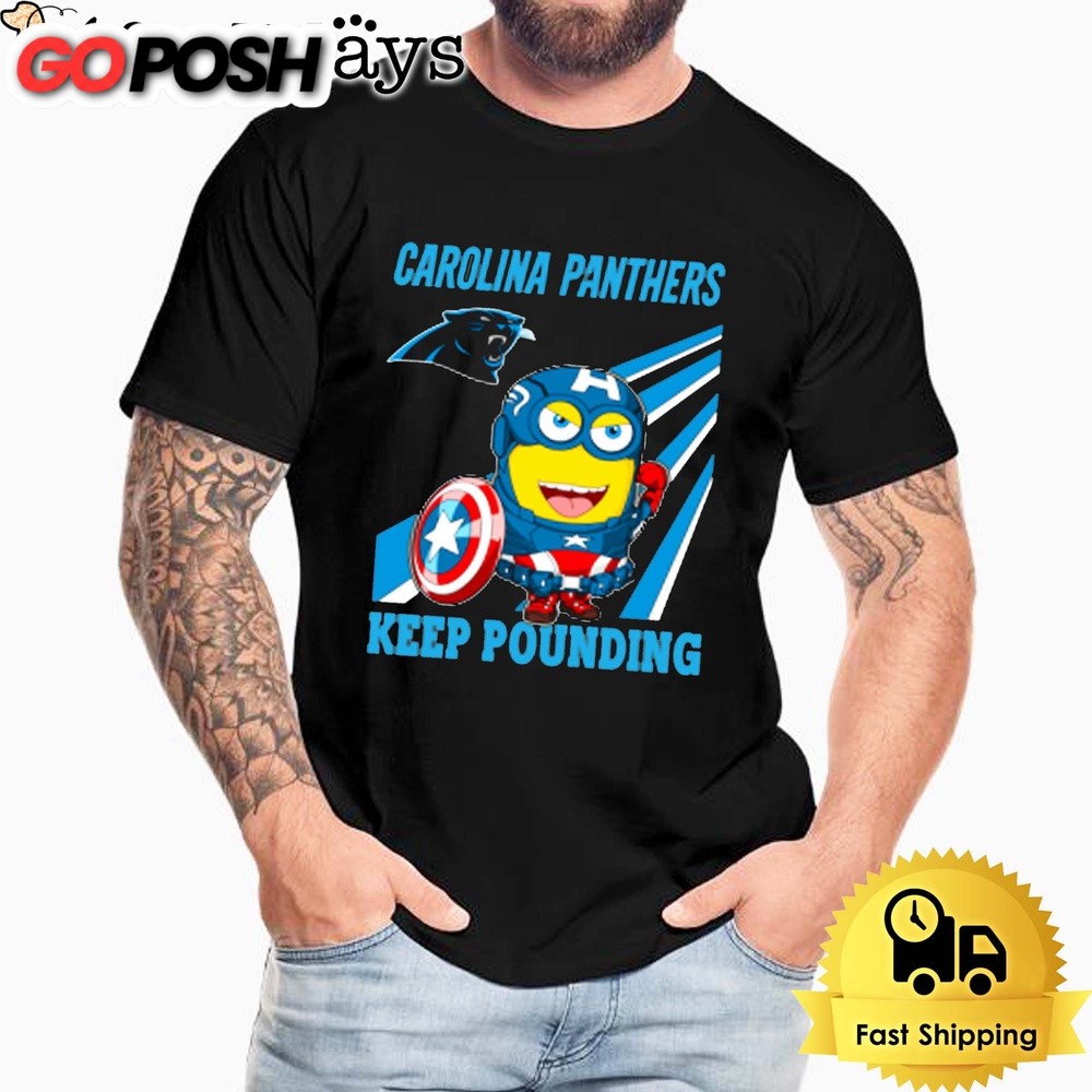 NFL Carolina Panthers Captain America Minion Keep Pounding Unisex T-Shirt