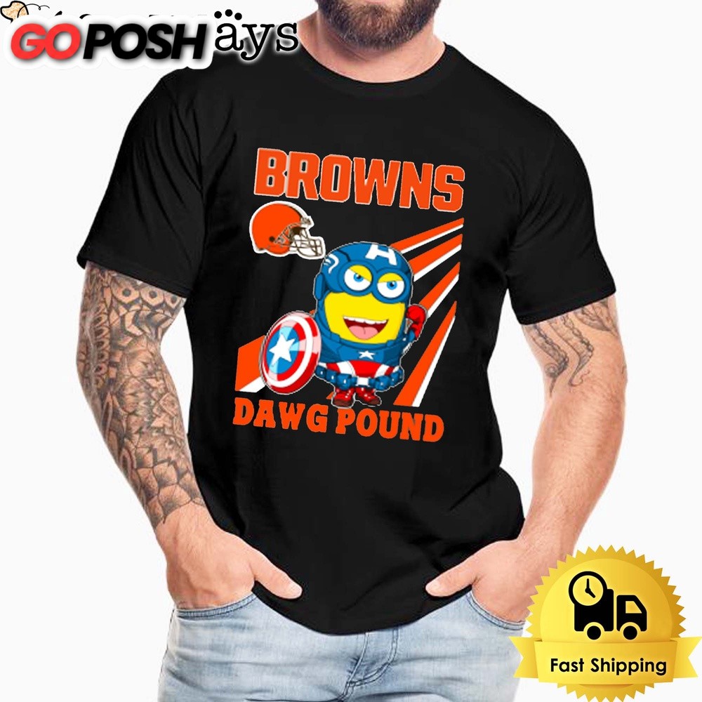 NFL Cleveland Browns Captain America Minion Dawg Pound Unisex T-Shirt