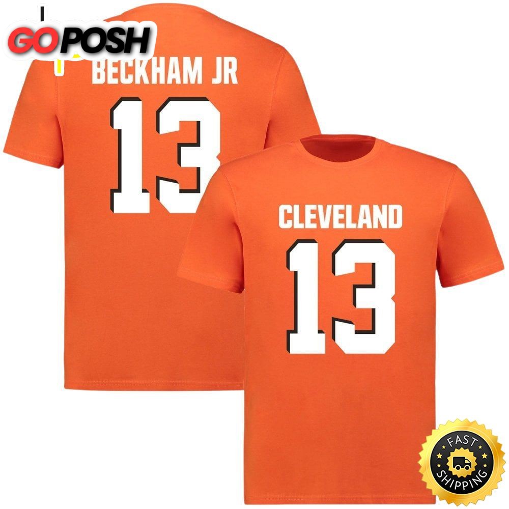 NFL Cleveland Browns Odell Beckham Jr Player Name & Number T-shirt