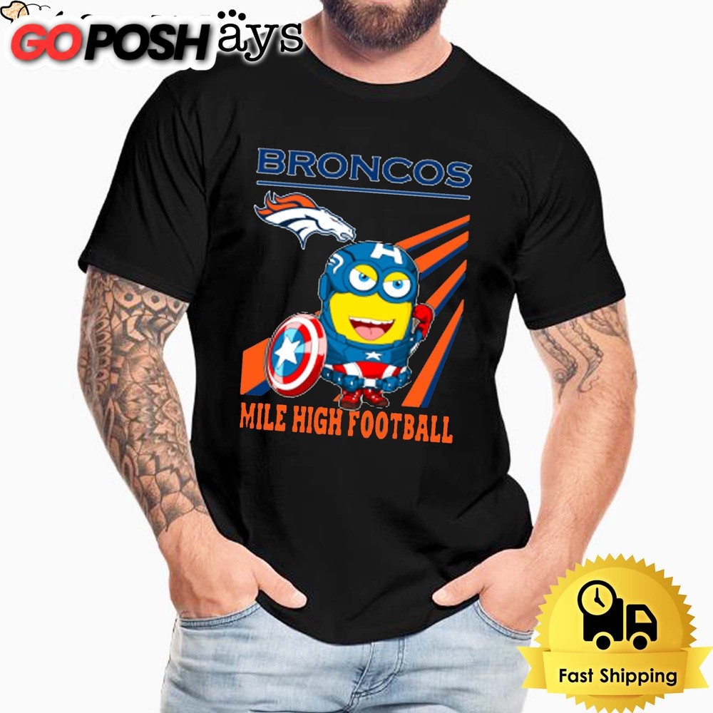 NFL Denver Broncos Captain America Minion Mile High Unisex T-Shirt