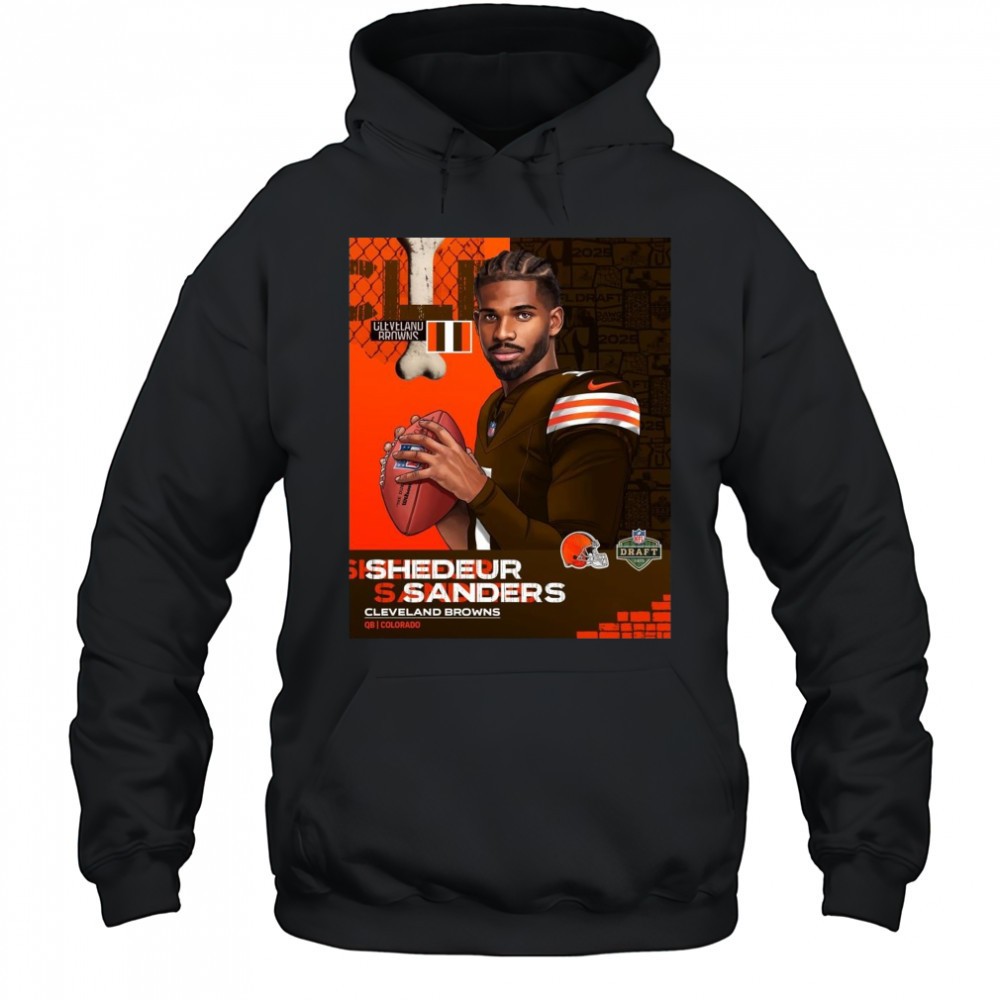 NFL Draft 2025 Shedeur Sanders Cleveland Brown To QB Colorado Poster t-shirt