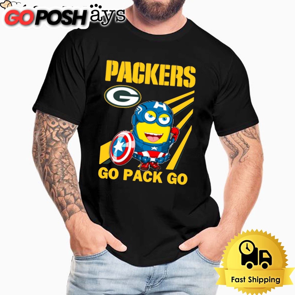 NFL Green Bay Packers Captain America Minion Go Pack Go Unisex T-Shirt