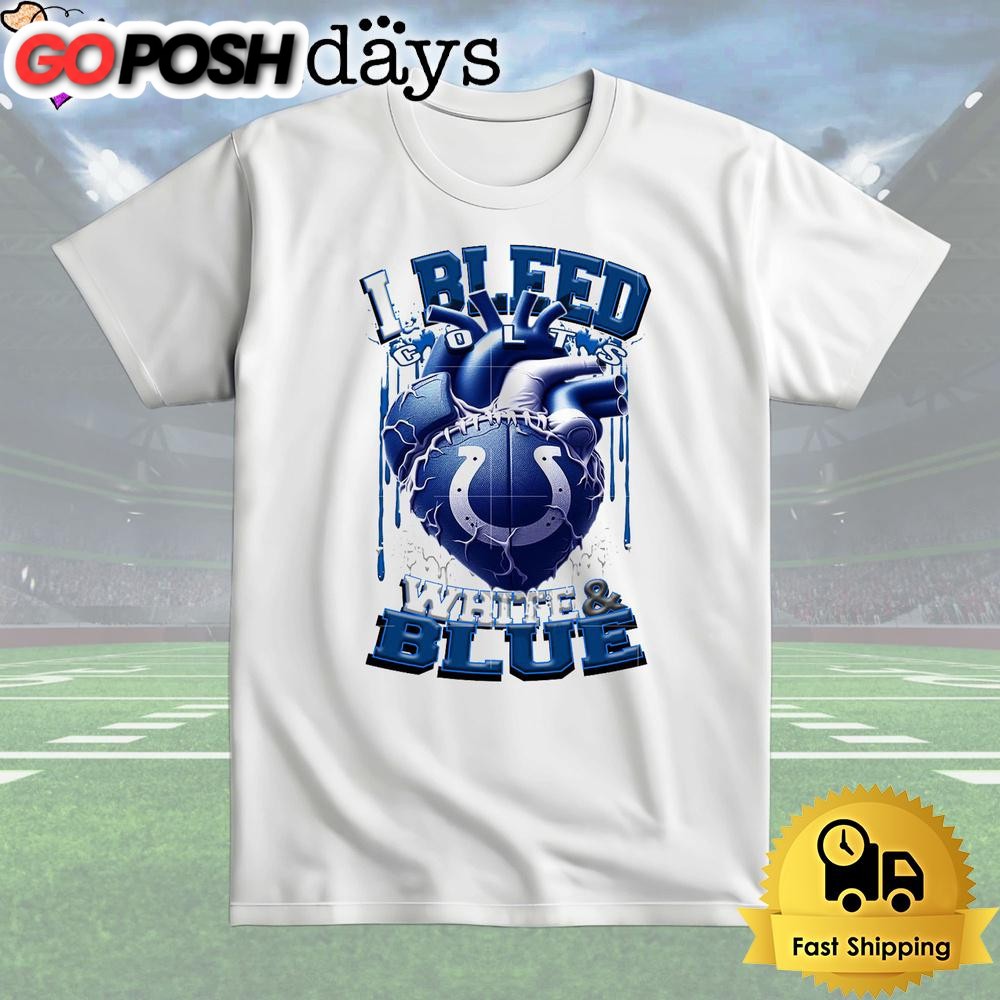NFL Indianapolis Colts I bleed White Blue T Shirt
