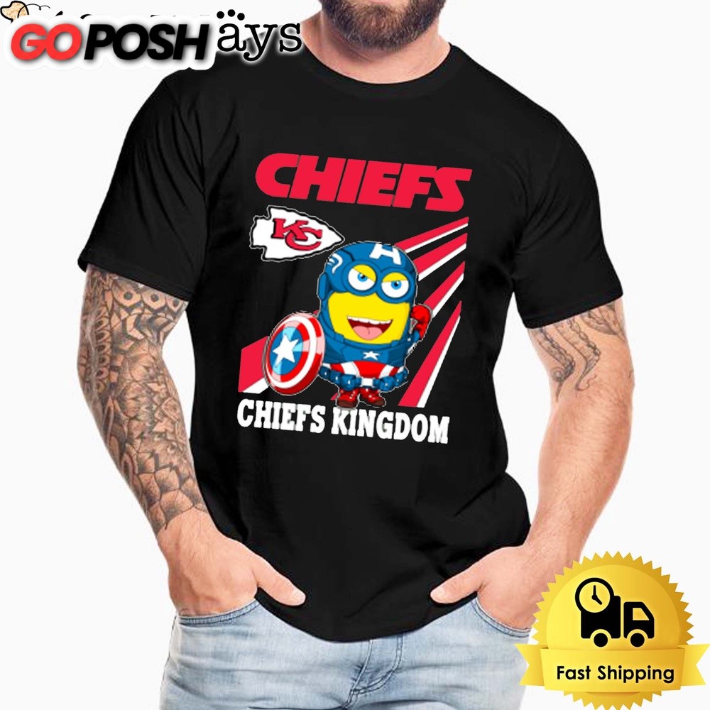 NFL Kansas City Chiefs Captain America Minion Chiefs Kingdom Unisex T-Shirt