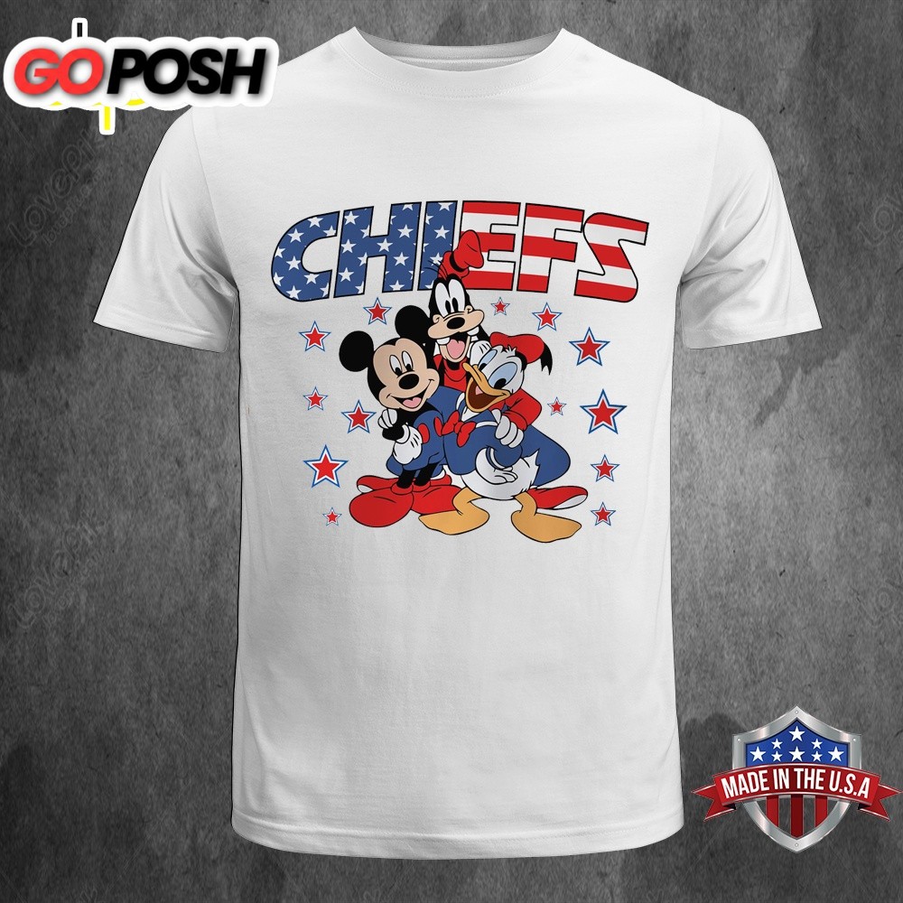 NFL Kansas City Chiefs Independence Day Proud of 4 July Mickey Friends Unisex T-Shirt