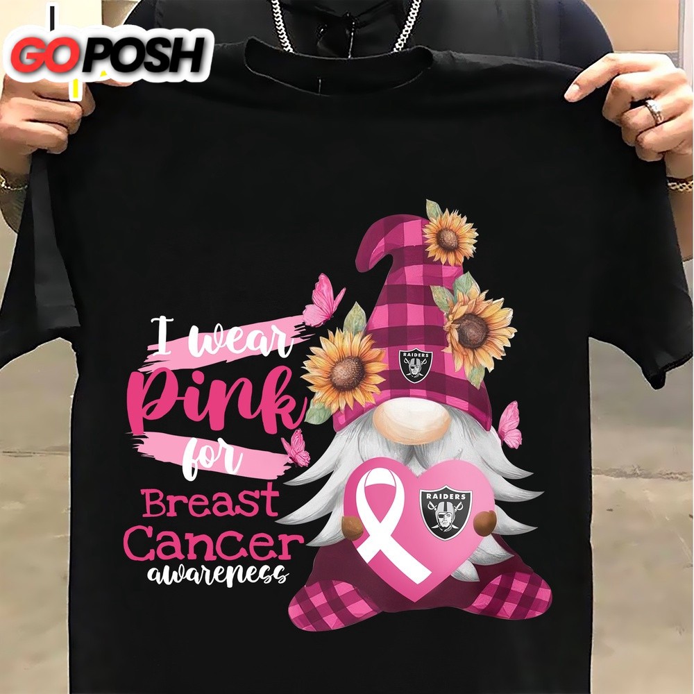 NFL Las Vegas Raiders I Wear Pink Breast Cancer Awareness Classic T-Shirt