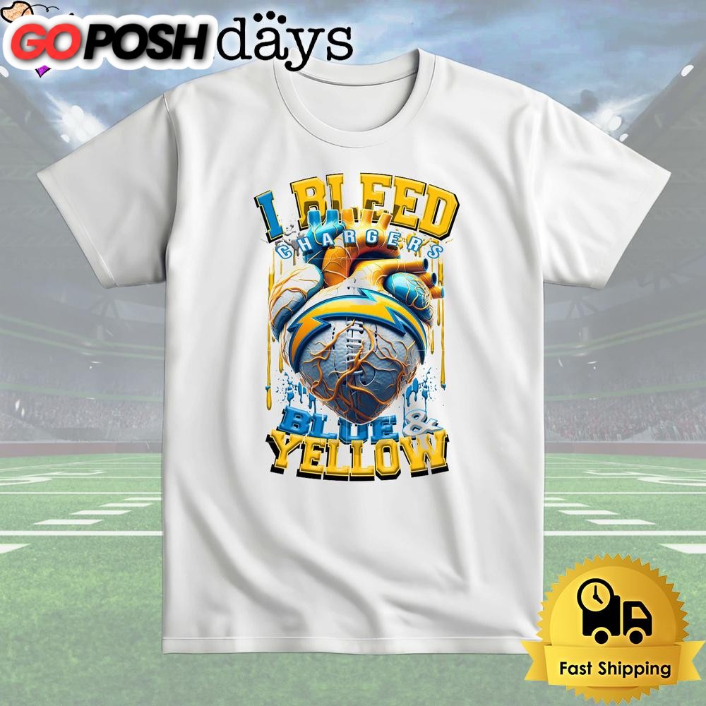 NFL Los Angeles Chargers I bleed Blue Yellow T Shirt