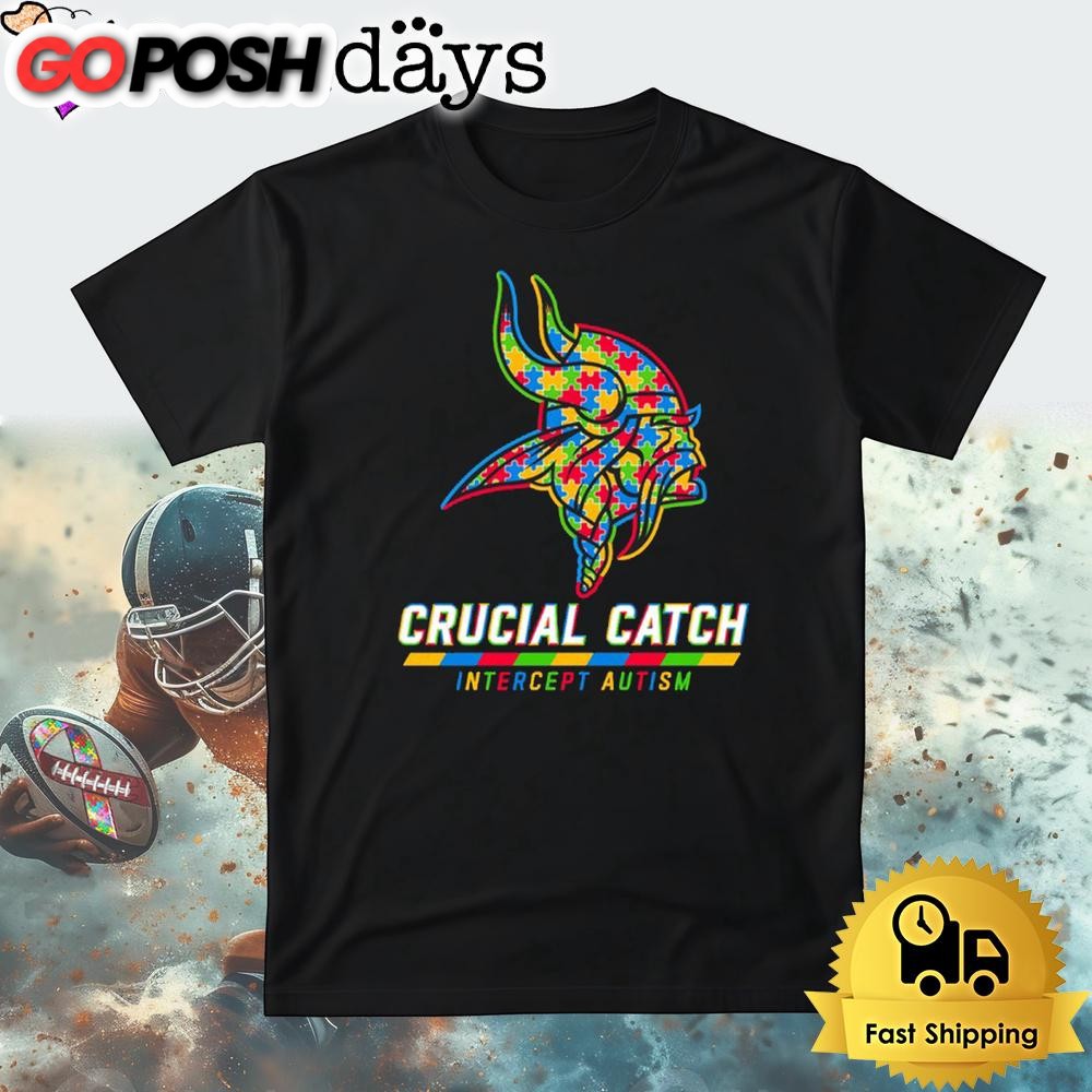 NFL Minnesota Vikings Autism Awareness T Shirt Crucial Catch