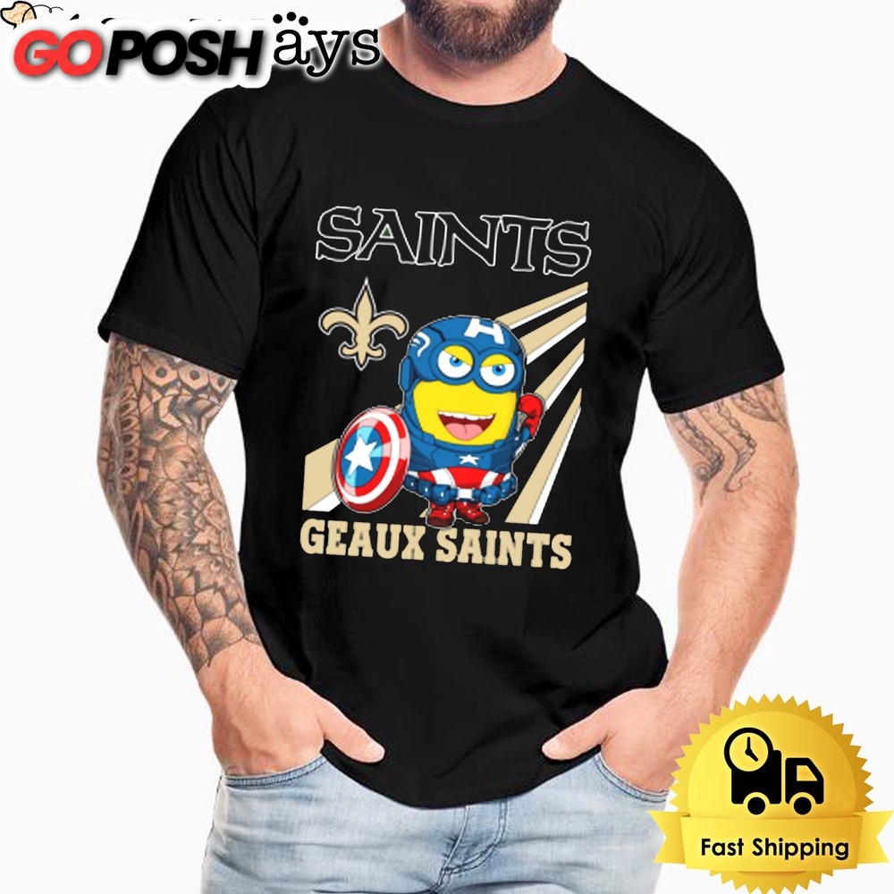 NFL New Orleans Saints Captain America Minion Geaux Saints Unisex T-Shirt