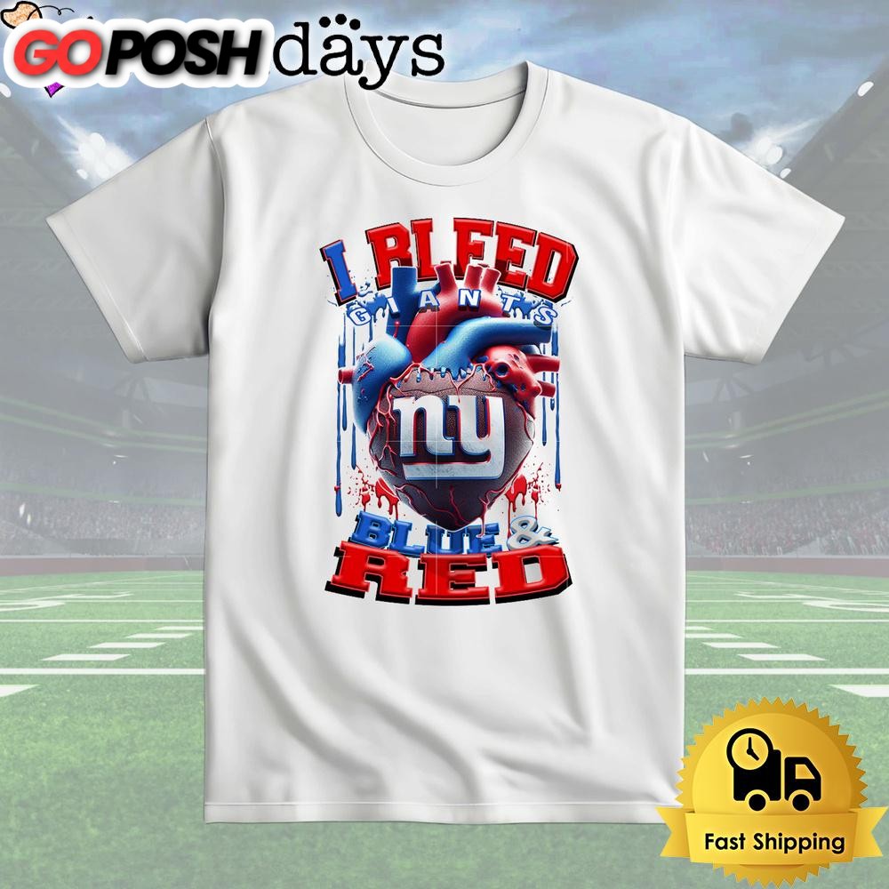 NFL New York Giants I Bleed Blue Red T Shirt