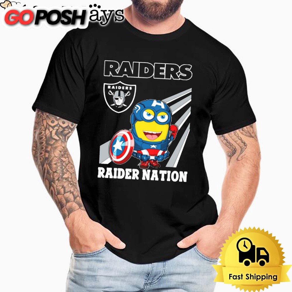 NFL Oakland Raiders Captain America Minion Raider Nation Unisex T-Shirt