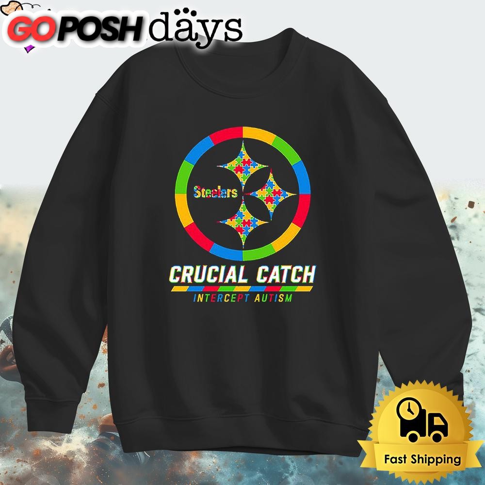 nfl-pittsburgh-steelers-autism-awareness-t-shirt-crucial-catch-bo7xeqlw NFL Pittsburgh Steelers Autism Awareness T Shirt Crucial Catch