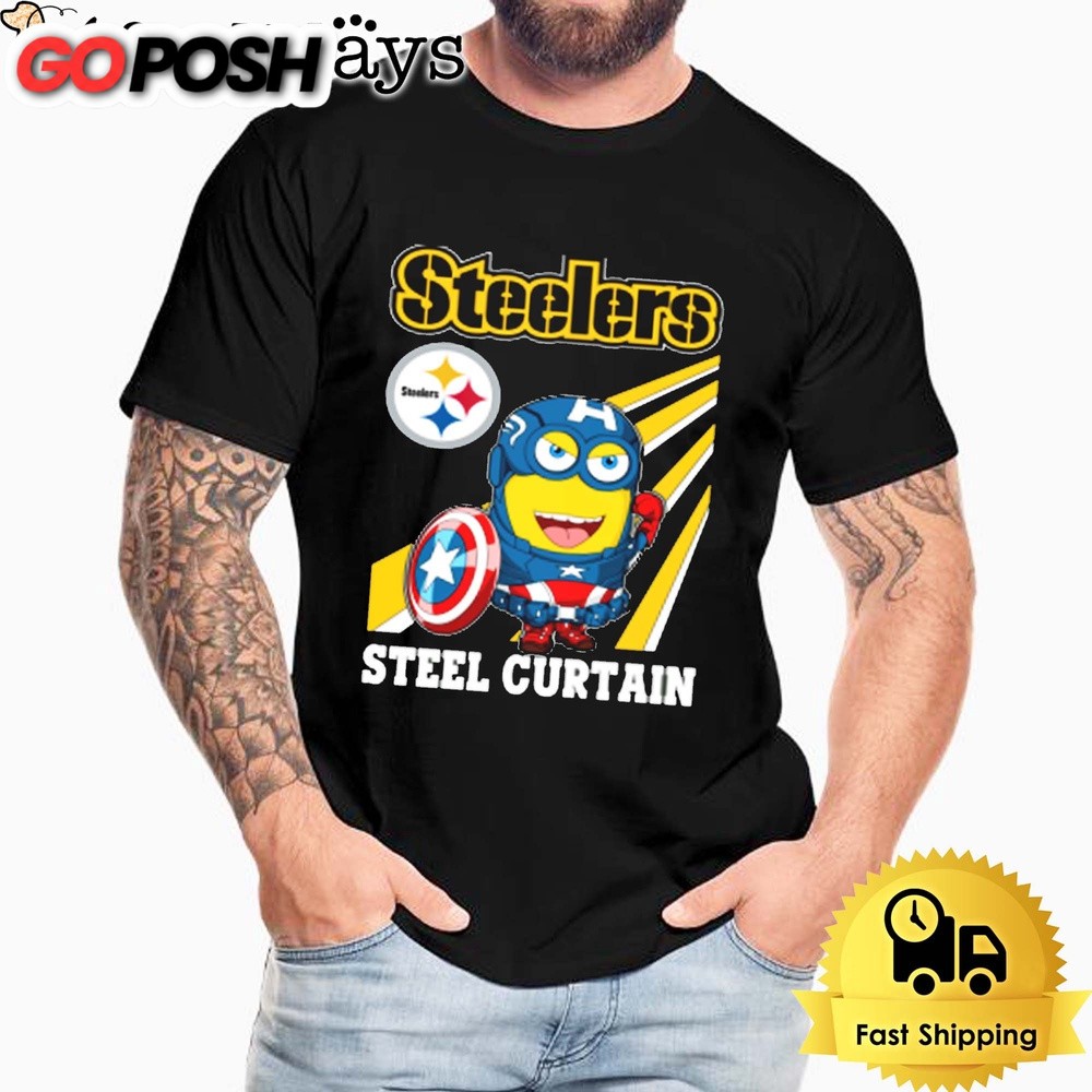 NFL Pittsburgh Steelers Captain America Minion Steel Curtain Unisex T-Shirt