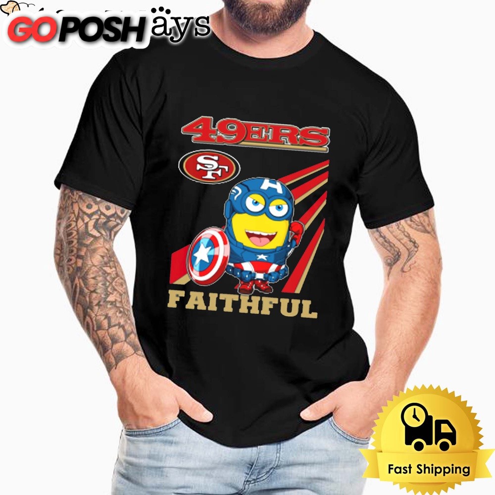 NFL San Francisco 49ers Captain America Minion Faithful Unisex T-Shirt