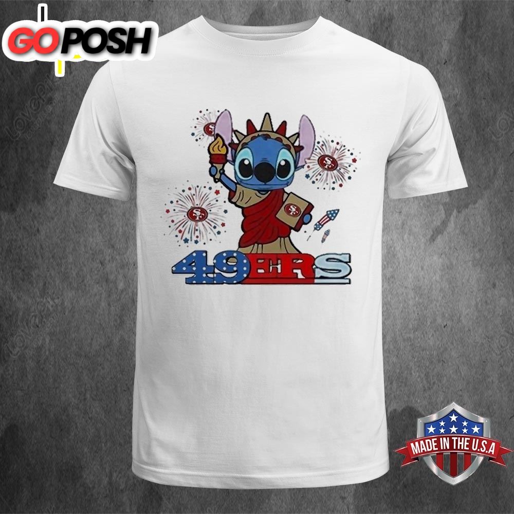 NFL San Francisco 49ers Stitch Independence 4th Of July 2025 Shirt