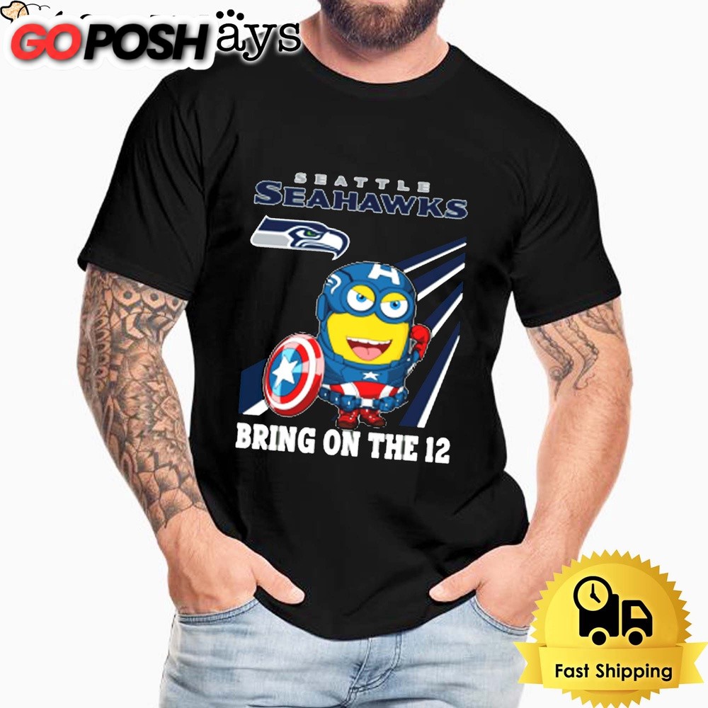 NFL Seattle Seahawks Captain America Minion Bring On The 12 Unisex T-Shirt