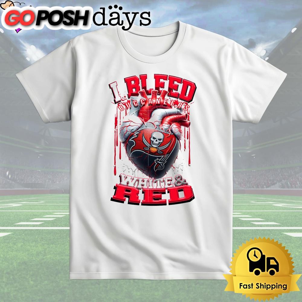 NFL Tampa Bay Buccaneers I bleed White Red T Shirt