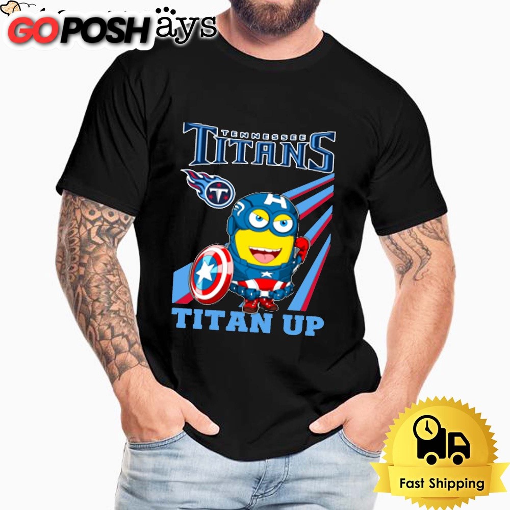 NFL Tennessee Titans Captain America Minion Titan Up Unisex T-Shirt