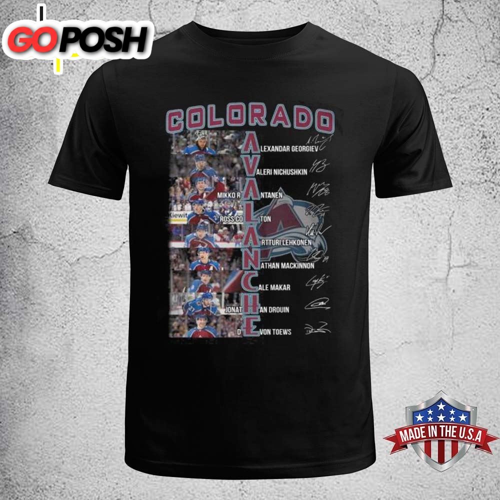 NHL Colorado Avalanche Ice Hockey Team Signatures T-Shirt