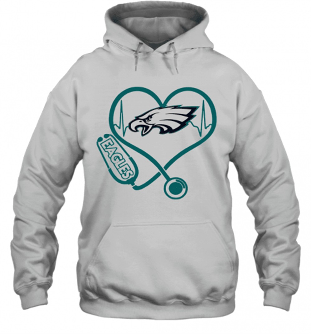 Nice Heartbeat Nurse Philadelphia Eagles Stethoscope T-Shirt