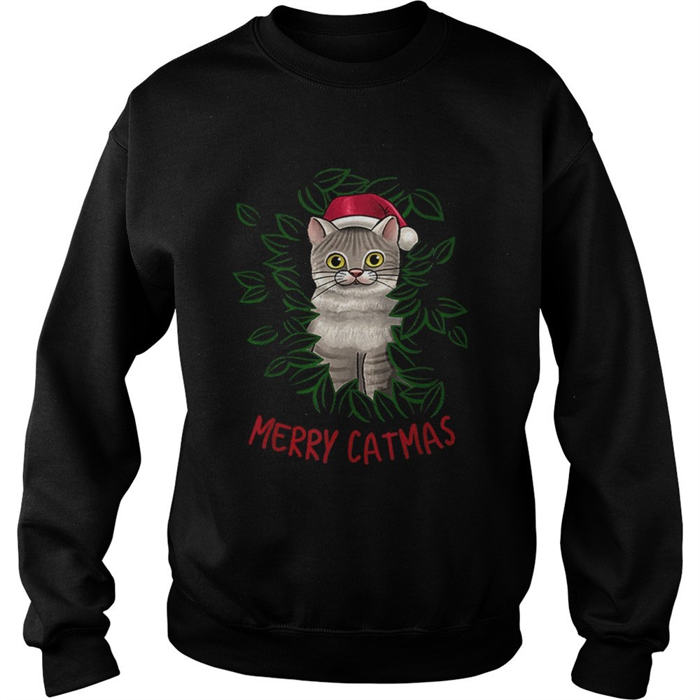 Nice Merry Catmas Christmas Cat Santa Hat Cute Cat Lover shirt