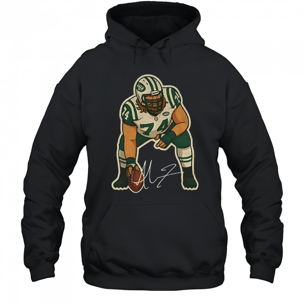 Nick Mangold cartoon New York Jets NFL Football tribute signature shirt